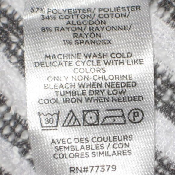 NWT Ann Taylor Large Sweater Top Sweatshirt Gray Black Tweed Stripe Funnel Neck - Picture 8 of 8